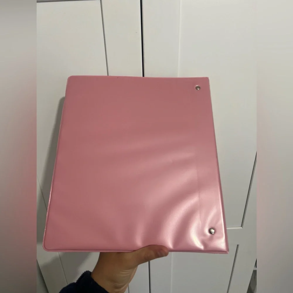 PINK YOOBI binder new 1 inch binder pink with pockets school organized supply